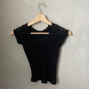 Black sheer crop top